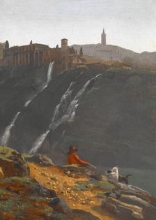 Goatherd Opposite the Falls of Tivoli, about 1817-1819. Creator: Achille Etna Michallon
