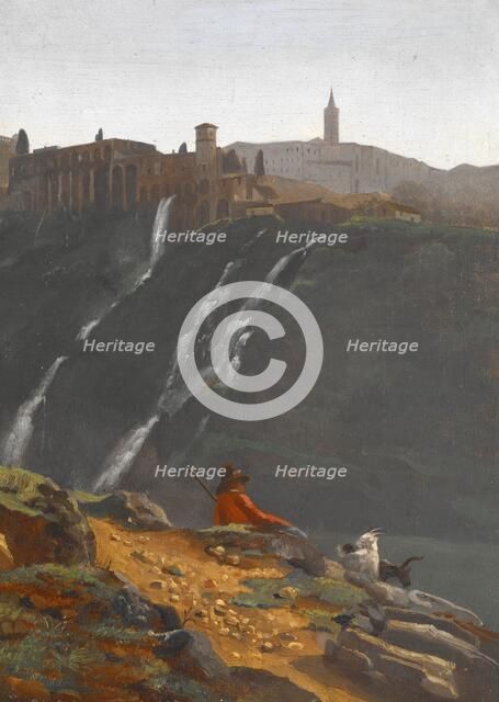 Goatherd Opposite the Falls of Tivoli, about 1817-1819. Creator: Achille Etna Michallon.