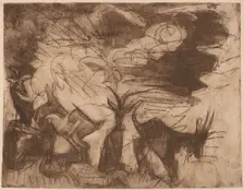 Goats and Clouds, 1919. Creator: Ernst Kirchner