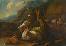 Goats and shepherdess, 1680-1700. Creator: Circle of Philipp Peter Roos