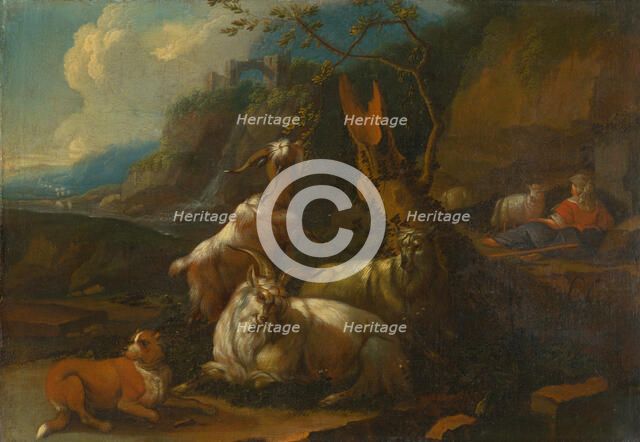 Goats and shepherdess, 1680-1700. Creator: Circle of Philipp Peter Roos.