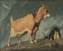 Goats in the Alps, 1834. Creator: Christian Frederik Carl Holm