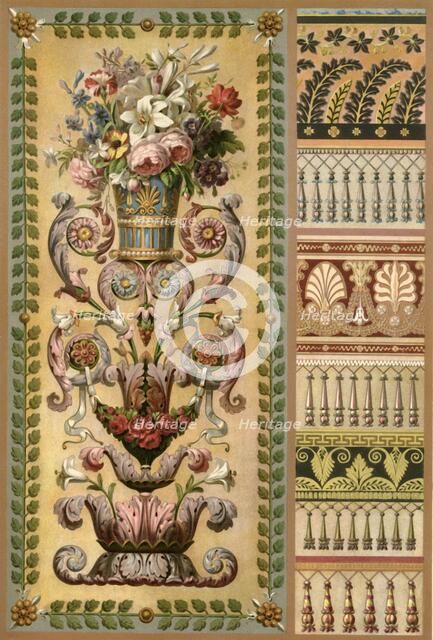 Gobelins tapestry and lacework, France and Germany, early 19th century, (1898). Creator: Unknown.