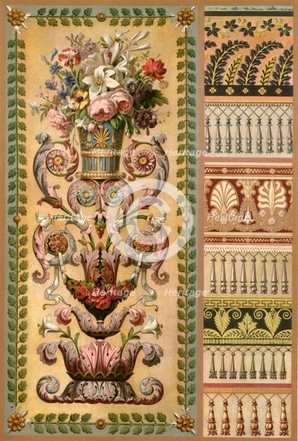 Gobelins tapestry and lacework, France and Germany, early 19th century, (1898). Creator: Unknown.