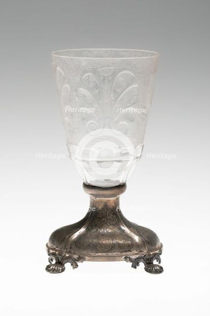 Goblet, Bohemia, c. 1745 (glass) 1850 (mount). Creator: Christopher Gottfried Schneider.