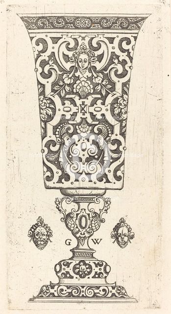 Goblet decorated with masque, published 1579. Creator: Georg Wechter I.