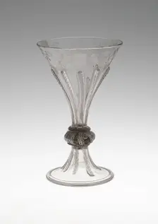 Goblet Engraved with Hunting Scenes, Bohemia, c. 1680. Creator: Bohemia Glass