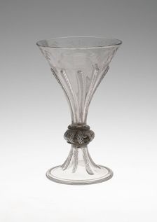 Goblet Engraved with Hunting Scenes, Bohemia, c. 1680. Creator: Bohemia Glass