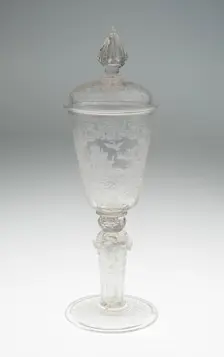 Goblet (Pokal) with Herm Stem, Western Germany, 1734. Creator: Unknown