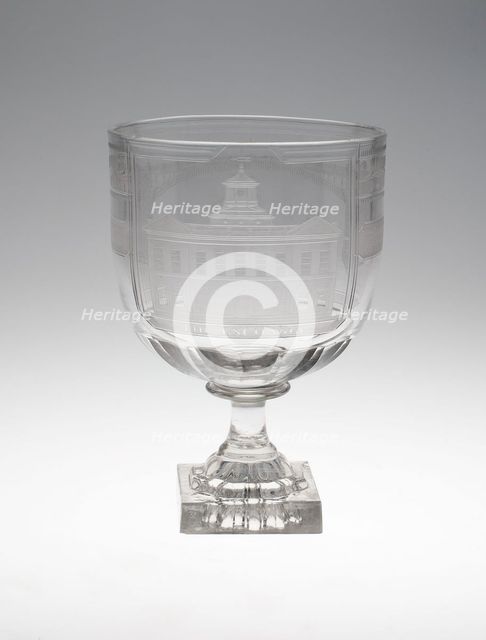 Goblet (Rummer): Celebrating Ships, Colonies, and Commerce, England, c. 1830. Creator: Unknown.