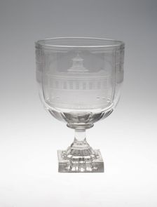 Goblet (Rummer): Celebrating Ships, Colonies, and Commerce, England, c. 1830. Creator: Unknown