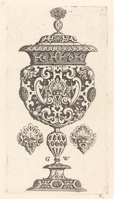 Goblet, rim decorated with masque with gaping mouth, published 1579. Creator: Georg Wechter I