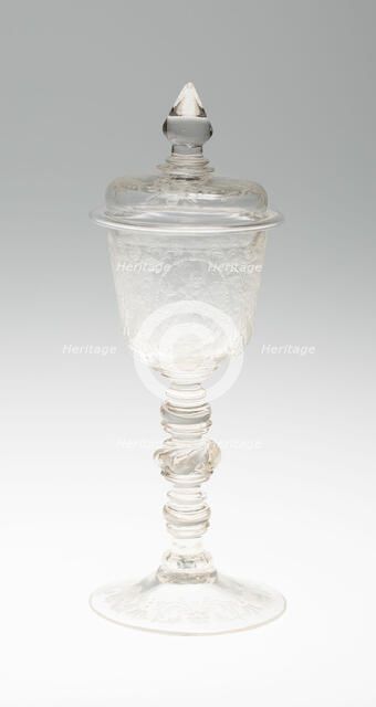 Goblet with Cover, Bohemia, c. 1690. Creator: Bohemia Glass.