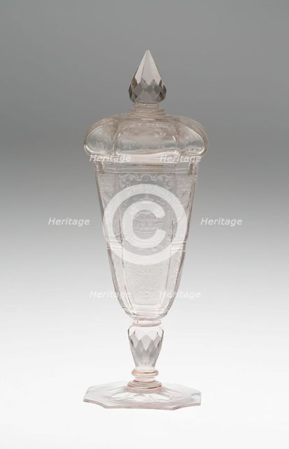 Goblet with Cover, Bohemia, c. 1725. Creator: Bohemia Glass.
