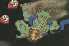 God of Thunder (Raijin). From the series "A World of Things (Momoyogusa)", 1909-1910. Creator: Sekka, Kamisaka (1866-1942)
