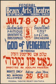 God of Vengeance, Los Angeles, [193-]. Creator: Unknown
