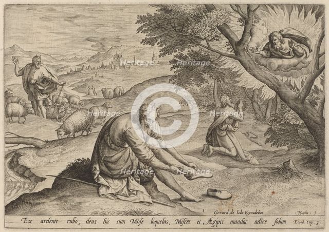 God Appearing to Moses, 1585. Creator: Johann Sadeler I.