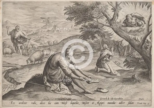 God Appearing to Moses, 1585. Creator: Johann Sadeler I.