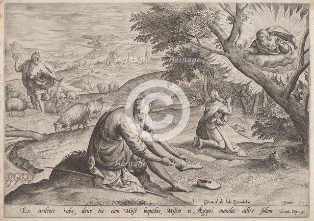 God Appearing to Moses, 1585. Creator: Johann Sadeler I.