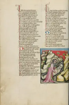 God Burying Moses; Weltchronik, about 1400-1410. Creator: Unknown