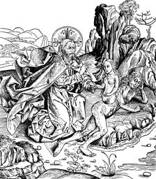 God creating Eve from Adam's rib, 1493. Creator: Unknown