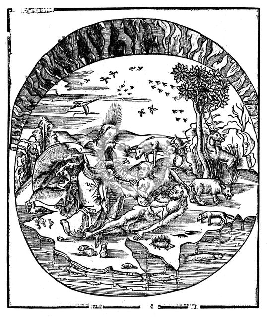 God creating Eve from Adam's rib, 1508. Creator: Unknown.