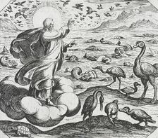 God Creating the Birds and the Fish, c1600. Creator: Antonio Tempesta