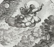 God Creating the Sun, the Moon, and the Stars, c1600. Creator: Antonio Tempesta