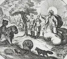 God Forbidding Adam and Eve to Eat of the Tree of Knowledge, 16th century. Creator: Antonio Tempesta