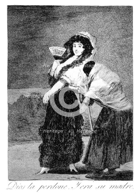 'God forgive her, and it was her mother', 1799. Artist: Francisco Goya