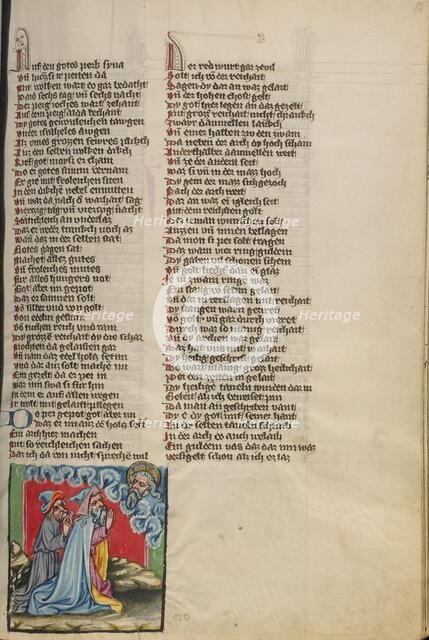 God in the Rain Cloud; Weltchronik, about 1400-1410. Creator: Unknown.