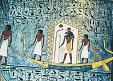 God Ra travelling through the world of dead, fresco in the tomb of Ramses I