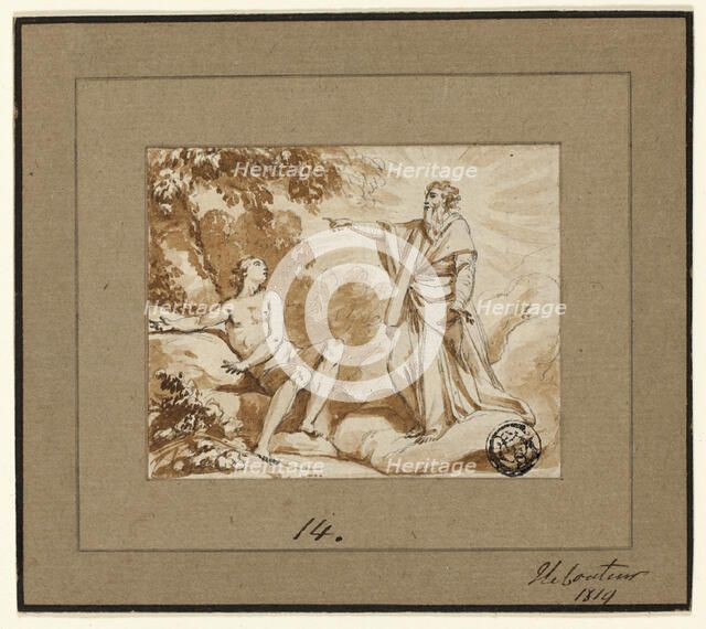 God Reprimanding Eve, n.d. Creators: Joseph Barthélémy Le Bouteux, Hubert Francois Gravelot.