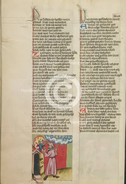 God's Covenant with Abraham; Weltchronik, about 1400-1410. Creator: Unknown.