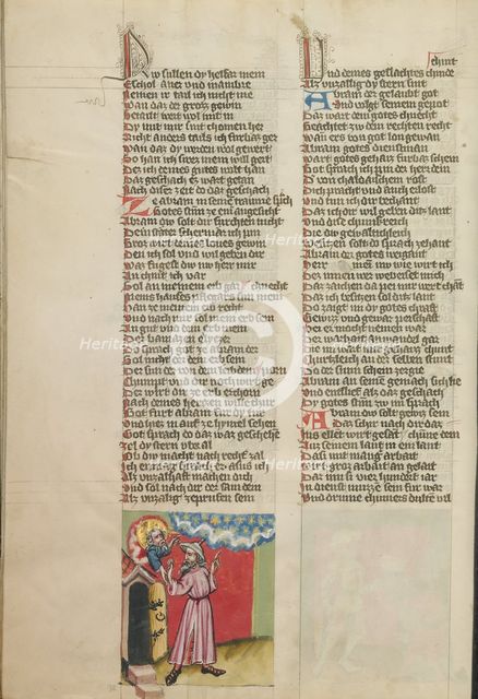 God's Covenant with Abraham; Weltchronik, about 1400-1410. Creator: Unknown.