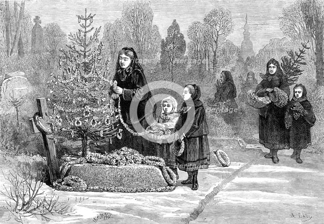 God's Acre: a sketch in a Saxon churchyard, 1881. Creator: Unknown.