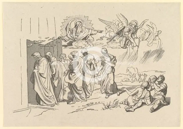 God Summons Noah and His Family into the Ark, 1827 (?). Creator: Joseph von Fuhrich.