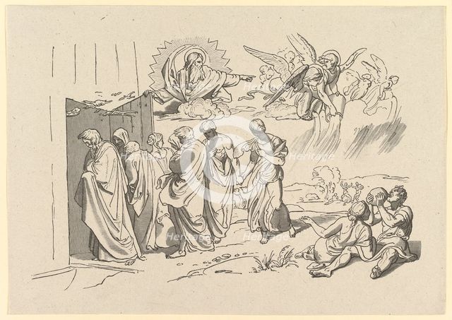 God Summons Noah and His Family into the Ark, 1827 (?). Creator: Joseph von Fuhrich.
