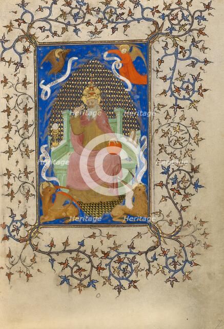 God Surrounded by the Symbols of the Four Evangelists; Book of Hours, about 1410. Creator: Unknown.