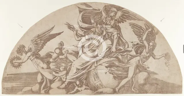 God Seated on the World, 1540-45. Creator: Antonio Fantuzzi.