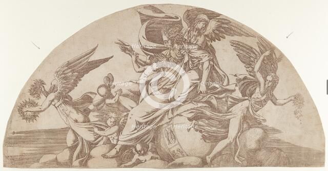 God Seated on the World, 1540-45. Creator: Antonio Fantuzzi.