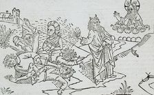 God Sends the Flies to Egypt (recto); God Sends Boils to Egypt (verso), published 1483. Creator: Unknown