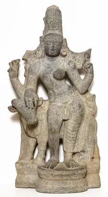 God Shiva as Lord Who Is Half-Male, Half-Female (Ardhanarishvara), 14th century. Creator: Unknown