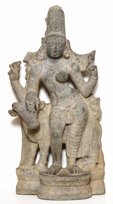 God Shiva as Lord Who Is Half-Male, Half-Female (Ardhanarishvara), 14th century. Creator: Unknown