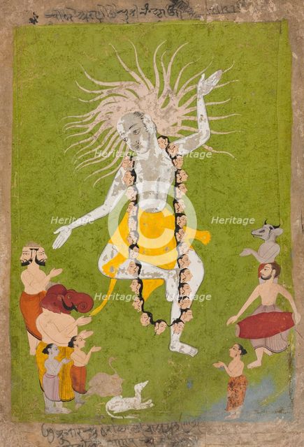 God Shiva in His Ferocious Aspect as Mahakala Dancing, c. 1700-1710. Creator: Unknown.