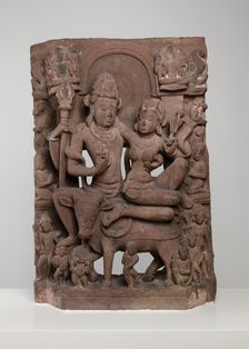 God Shiva Seated in Loving Embrace with Goddess Uma on the Bull Nandi, 9th century. Creator: Unknown