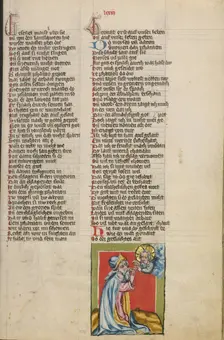 God Speaking to Moses; Weltchronik, about 1400-1410. Creator: Unknown