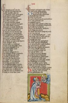 God Speaking to Moses; Weltchronik, about 1400-1410. Creator: Unknown