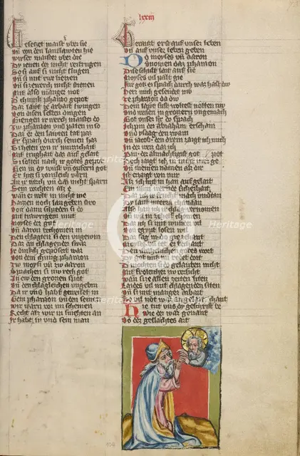 God Speaking to Moses; Weltchronik, about 1400-1410. Creator: Unknown.