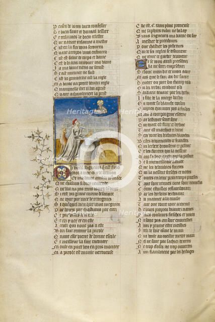 God Speaking to Nature Surrounded by Animals; Roman de la Rose, about 1405. Creator: Unknown.